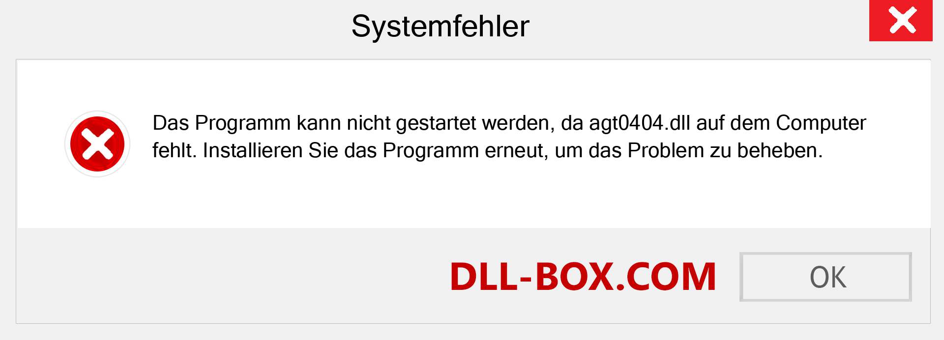 agt0404.dll-Datei fehlt?. Download für Windows 7, 8, 10 - Fix agt0404 dll Missing Error unter Windows, Fotos, Bildern